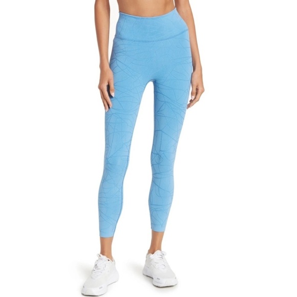 SWEATY BETTY Motion Jacquard 7/8 Leggings in Regatta Blue 112 - Picture 1 of 10